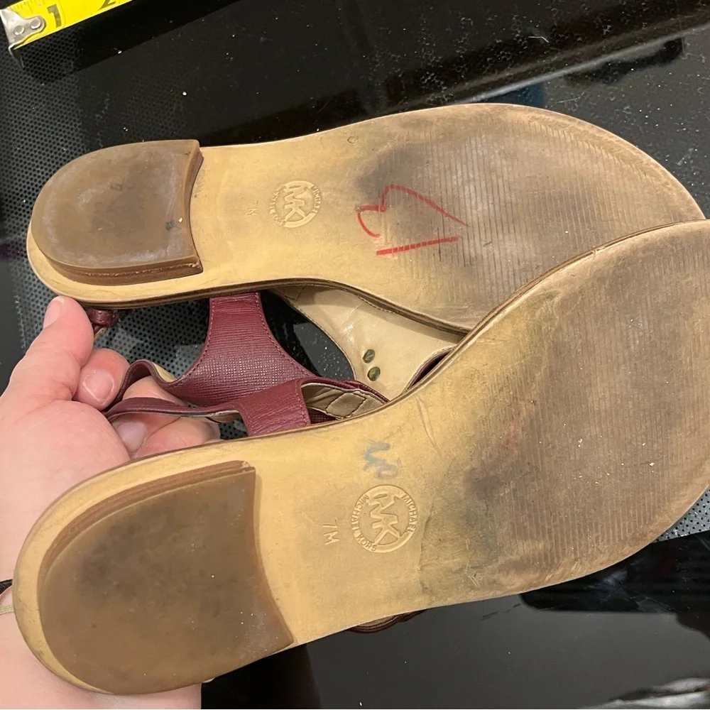 Michael Kors Burgundy Sandals - Picture 5 of 7